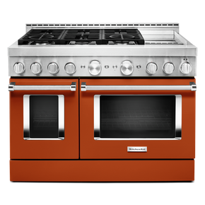 KitchenAid® 48'' Smart Commercial-Style Gas Range with Griddle KFGC558JSC