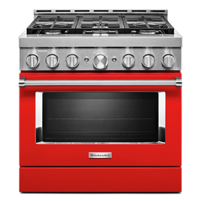 KitchenAid® 36'' Smart Commercial-Style Gas Range with 6 Burners KFGC506JPA