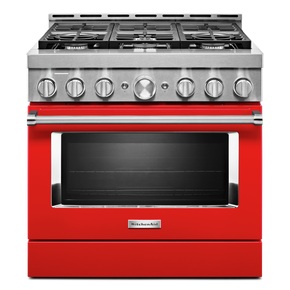 KitchenAid® 36'' Smart Commercial-Style Gas Range with 6 Burners KFGC506JPA