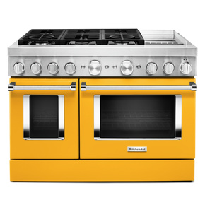 KitchenAid® 48'' Smart Commercial-Style Dual Fuel Range with Griddle KFDC558JYP