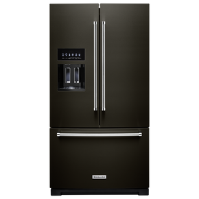 Kitchenaid® 26.8 Cu. Ft. Standard-Depth French Door Refrigerator with Exterior Ice and Water Dispenser KRFF577KBS