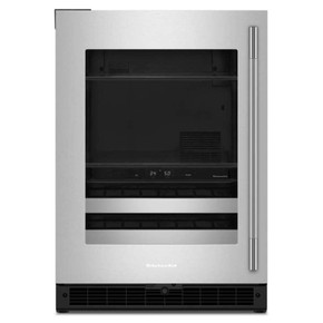Kitchenaid® 24" Beverage Center with Glass Door and Metal-Front Racks KUBL524SSB