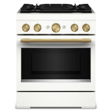 KitchenAid® 30-Inch 4 Burner Commercial-Style Dual Fuel Range with No Preheat Air Fry Mode KFDS930SPL