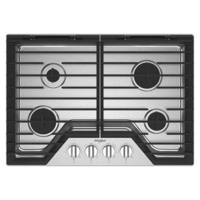 Whirlpool® 30-inch Gas Cooktop with EZ-2-Lift™ Hinged Cast-Iron Grates WCGK5030PS