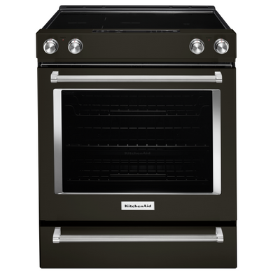 Kitchenaid® 30-Inch 5-Element Electric Slide-In Convection Range YKSEG700EBS