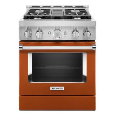 KitchenAid® 30'' Smart Commercial-Style Gas Range with 4 Burners KFGC500JSC