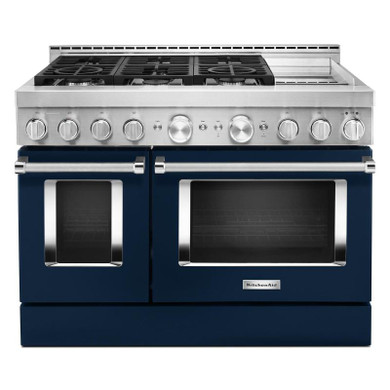 KitchenAid® 48'' Smart Commercial-Style Gas Range with Griddle KFGC558JIB