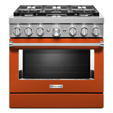 Cuisinière commerciale intelligente bicombustible KitchenAid®, 6 brûleurs, 36 po KFDC506JSC