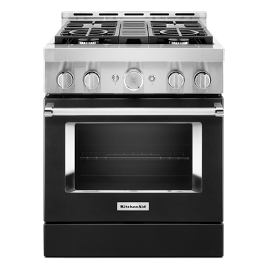 KitchenAid® 30'' Smart Commercial-Style Gas Range with 4 Burners KFGC500JBK