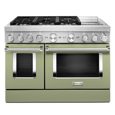 KitchenAid® 48'' Smart Commercial-Style Dual Fuel Range with Griddle KFDC558JAV