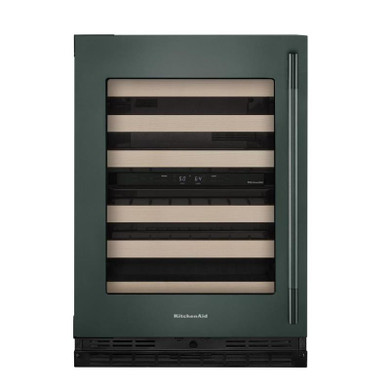 Kitchenaid® 24" Undercounter Wine Cellar with Full-Extension Wood-Front Racks KUWL524SJP
