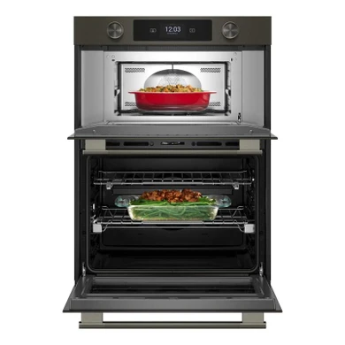 Kitchenaid® 30-inch Smart Electric Combo Wall Oven with Assisted Cooking Modes - Black Ore KOEC730SBE