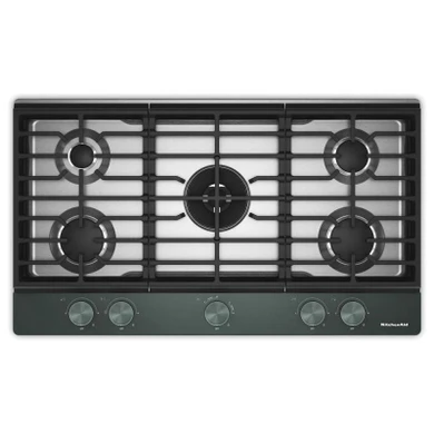 Kitchenaid® Gas-on-Metal Cooktop with an Integrated Wok Grate and CookShield™ Finish KCGK736SJP