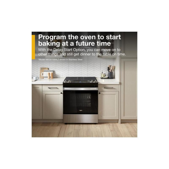 5.0 Cu. Ft. Whirlpool® Gas Range with Frozen Bake™ Technology WEG515S0LS 5.0 Cu. Ft. Whirlpool® Gas Range with Frozen Bake™ Technology WEG515S0LS