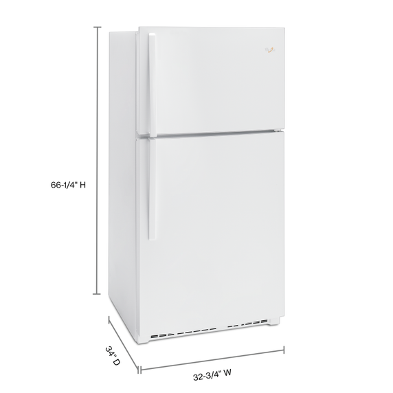 Whirlpool® 33-inch Wide Top Freezer Refrigerator - 21 cu. ft. WRT541SZDW