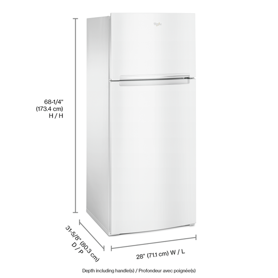 Whirlpool® 28-inch Wide Refrigerator Compatible With The EZ Connect Icemaker Kit – 18 Cu. Ft. WRT518SZFW