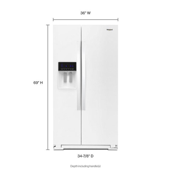Whirlpool® 36-inch Wide Side-by-Side Refrigerator - 28 cu. ft. WRS588FIHW