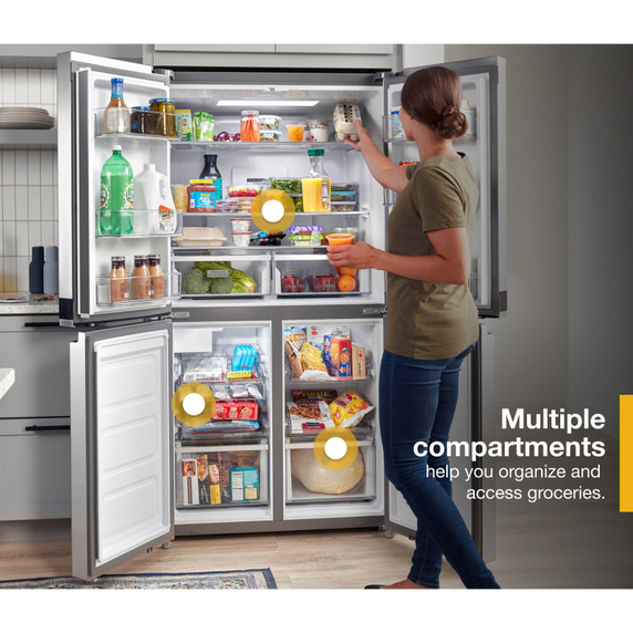 Whirlpool® 36-inch Wide Counter Depth 4 Door Refrigerator - 19.4 cu. ft. WRQA59CNKZ