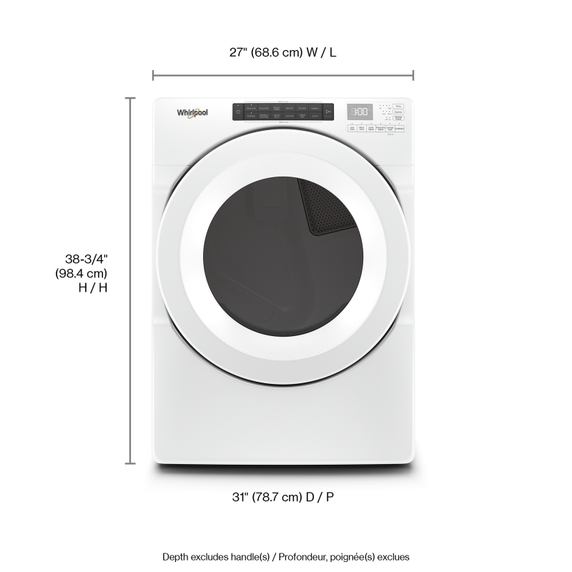 Whirlpool® 7.4 cu. ft. Front Load Gas Dryer with Intuitive Touch Controls WGD5620HW