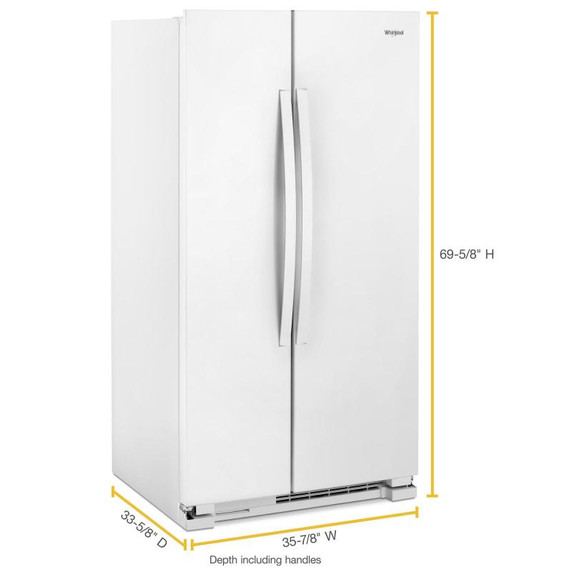 Whirlpool® 36-inch Wide Side-by-Side Refrigerator - 25 cu. ft. WRS315SNHW