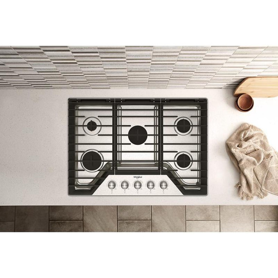 Whirlpool® 30-inch Gas Cooktop with Fifth Burner WCGK7030PS