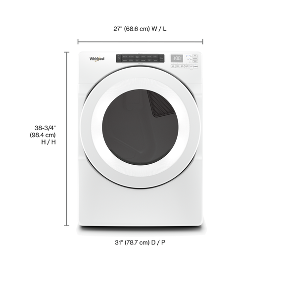 Whirlpool® 7.4 cu.ft Front Load Electric Dryer with Intiutitive Touch Controls YWED560LHW