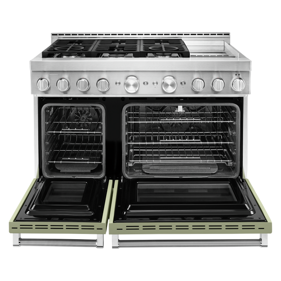 KitchenAid® 48'' Smart Commercial-Style Gas Range with Griddle KFGC558JAV