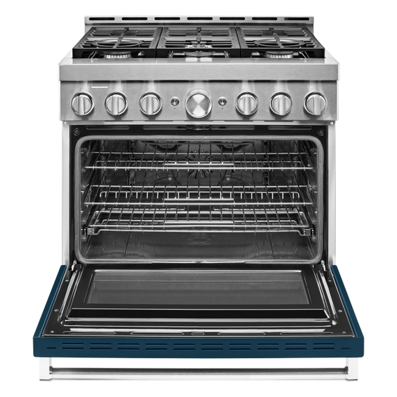 KitchenAid® 36'' Smart Commercial-Style Gas Range with 6 Burners KFGC506JIB