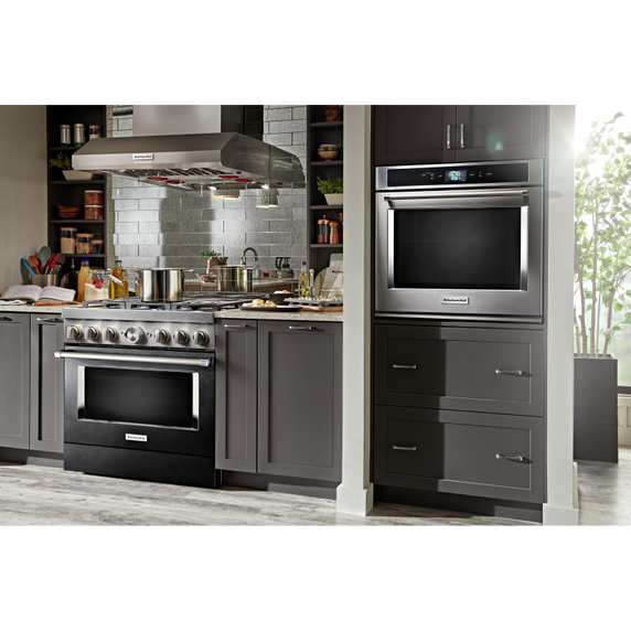 KitchenAid® 36'' Smart Commercial-Style Dual Fuel Range with 6 Burners KFDC506JBK