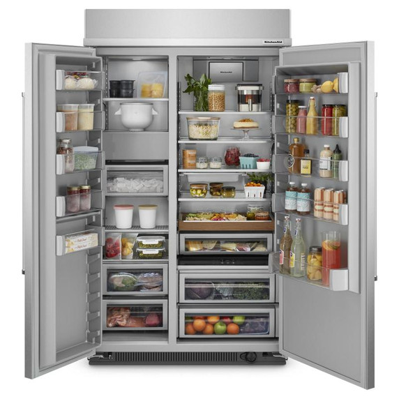 Kitchenaid® 30 Cu. Ft. 48" Built-In Side-by-Side Refrigerator with PrintShield™ Finish KBSN708MPS