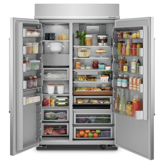 Kitchenaid® 30 Cu. Ft. 48 Built-In Side-by-Side Refrigerator with PrintShield™ Finish KBSN708MPS