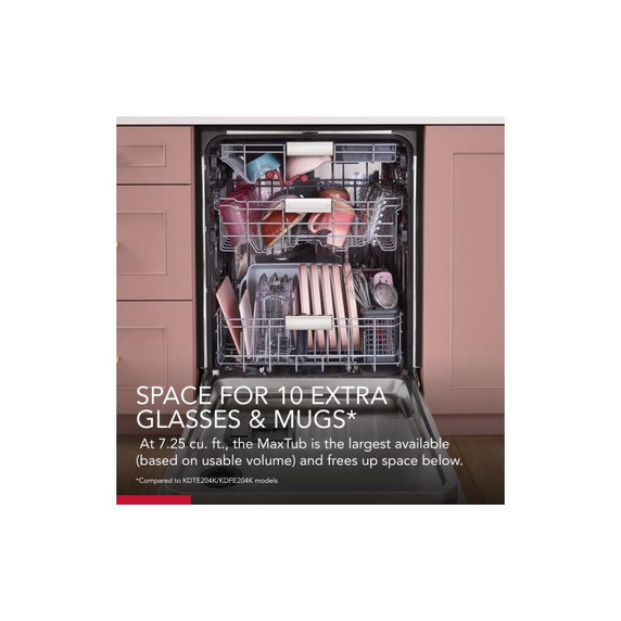 Kitchenaid® 44 dBA Dishwasher in PrintShield™ Finish with 360° Max Jets™ Third Rack KDFM404KPS