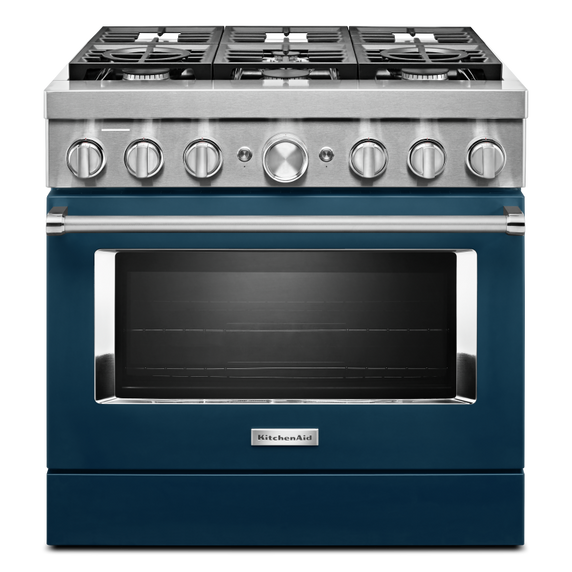 KitchenAid® 36'' Smart Commercial-Style Dual Fuel Range with 6 Burners KFDC506JIB