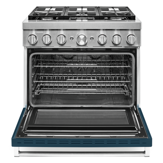 KitchenAid® 36'' Smart Commercial-Style Dual Fuel Range with 6 Burners KFDC506JIB