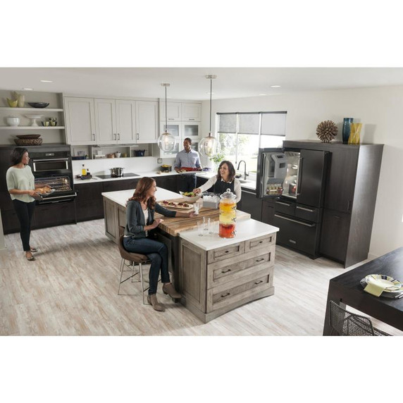 Kitchenaid® 25.8 Cu. Ft. 36" Multi-Door Freestanding Refrigerator with Platinum Interior Design and PrintShield™ Finish KRMF706EBS