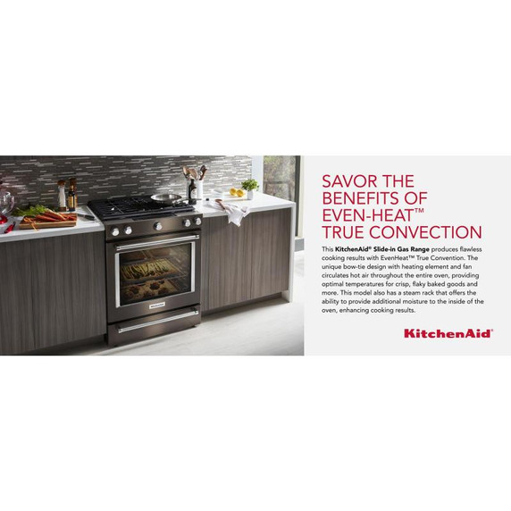 Kitchenaid® 30-Inch 5-Burner Gas Slide-In Convection Range KSGG700EBS Kitchenaid® 30-Inch 5-Burner Gas Slide-In Convection Range KSGG700EBS