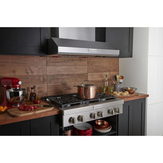 Kitchenaid® 36" 585 or 1170 CFM Motor Class Commercial-Style Wall-Mount Canopy Range Hood KVWC956KSS