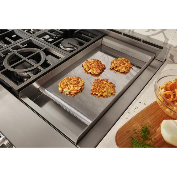 KitchenAid® 48'' Smart Commercial-Style Gas Range with Griddle KFGC558JIB