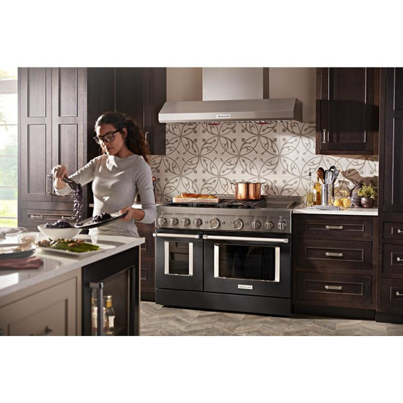 KitchenAid® 48'' Smart Commercial-Style Gas Range with Griddle KFGC558JBK