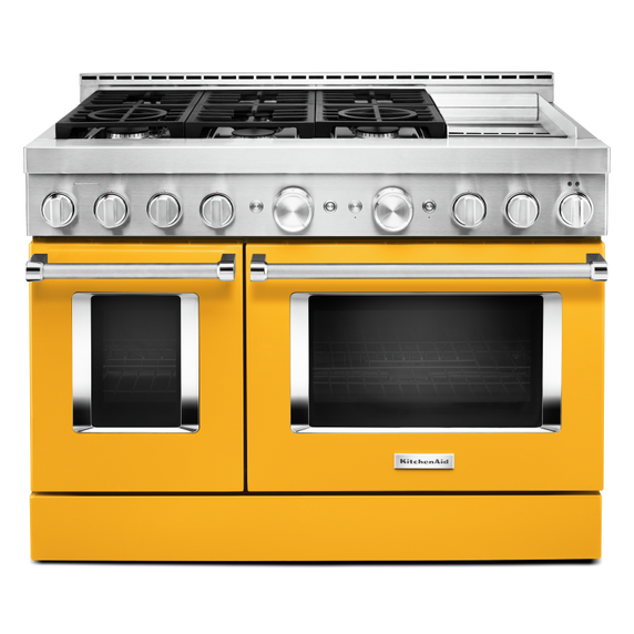 KitchenAid® 48'' Smart Commercial-Style Gas Range with Griddle KFGC558JYP