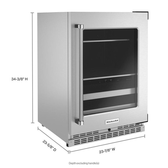 Kitchenaid® 24" Beverage Center with Glass Door and Metal-Front Racks KUBR314KSS