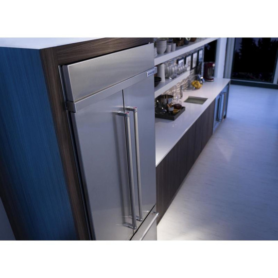 Kitchenaid® 20.8 Cu. Ft. 36" Width Built In Stainless Steel French Door Refrigerator with Platinum Interior Design KBFN506ESS