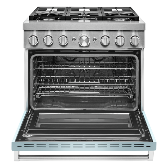 KitchenAid® 36'' Smart Commercial-Style Dual Fuel Range with 6 Burners KFDC506JMB