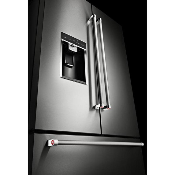 Kitchenaid® 23.8 cu. ft. 36" Counter-Depth French Door Platinum Interior Refrigerator with PrintShield™ Finish KRFC704FPS