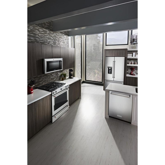 Kitchenaid® 23.8 cu. ft. 36" Counter-Depth French Door Platinum Interior Refrigerator with PrintShield™ Finish KRFC704FPS