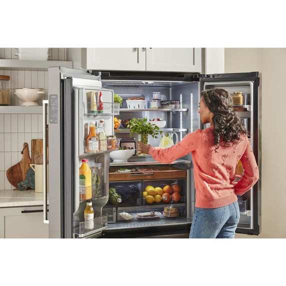 Kitchenaid® 23.8 cu. ft. 36" Counter-Depth French Door Platinum Interior Refrigerator with PrintShield™ Finish KRFC704FPS