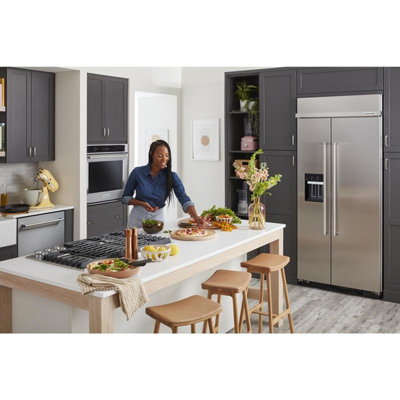 Kitchenaid® 24" Undercounter Wine Cellar with Glass Door and Metal-Front Racks KUWL314KSS