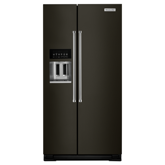 Kitchenaid® 24.8 cu ft. Side-by-Side Refrigerator with Exterior Ice and Water and PrintShield™ Finish KRSF705HBS