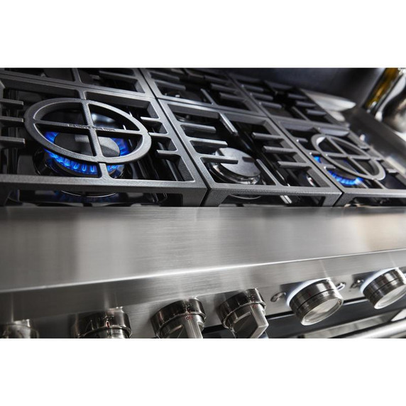 KitchenAid® 48'' Smart Commercial-Style Dual Fuel Range with Griddle KFDC558JBK