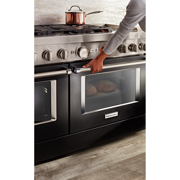 KitchenAid® 48'' Smart Commercial-Style Dual Fuel Range with Griddle KFDC558JBK